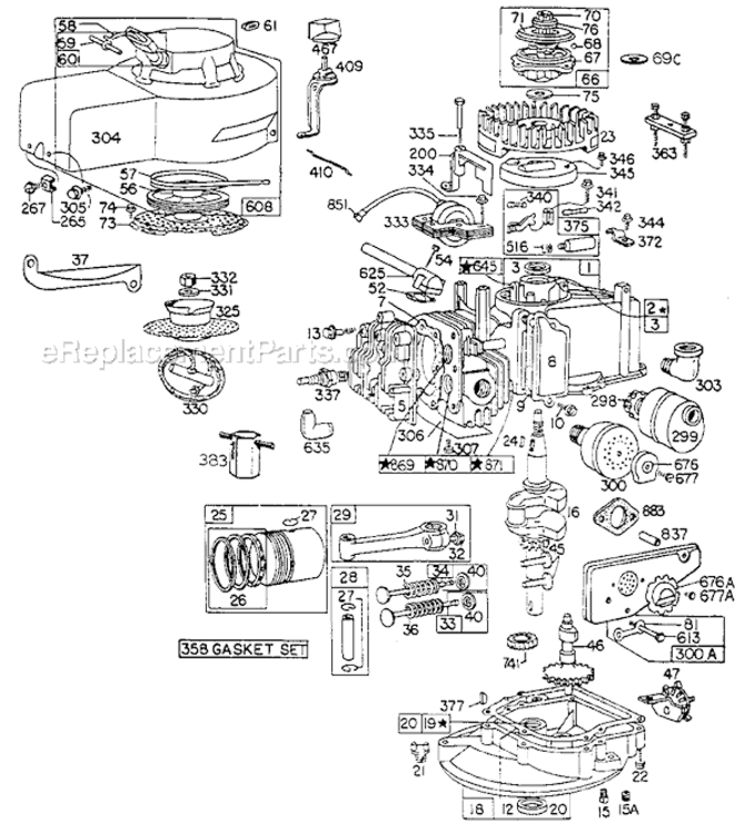 Page A Diagram and Parts List for 92900  Briggs and Stratton Engine